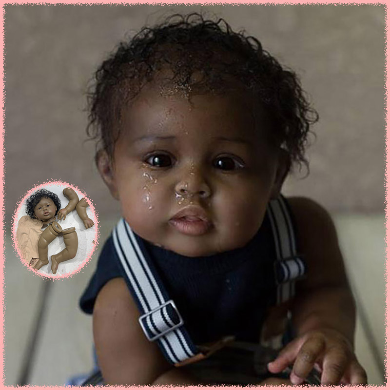 Baby Products Hair - 19inch Dark Skin Gannett Reborn Doll