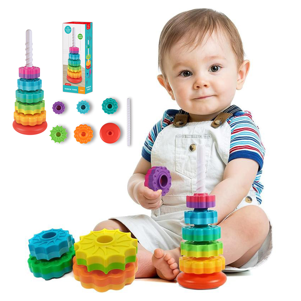 Toddler Learning Tower - Rainbow-Tower Toy Toddler Montessori Educational Sensory