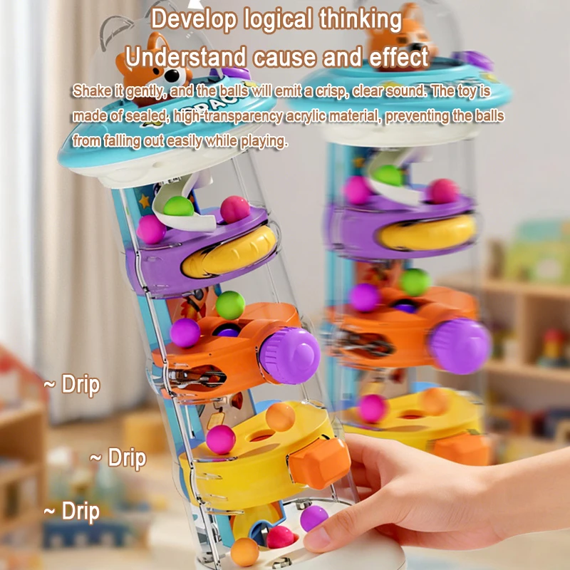 Montessori Ball Drop Tower Toy - Toddler Learning Tower recension och pris