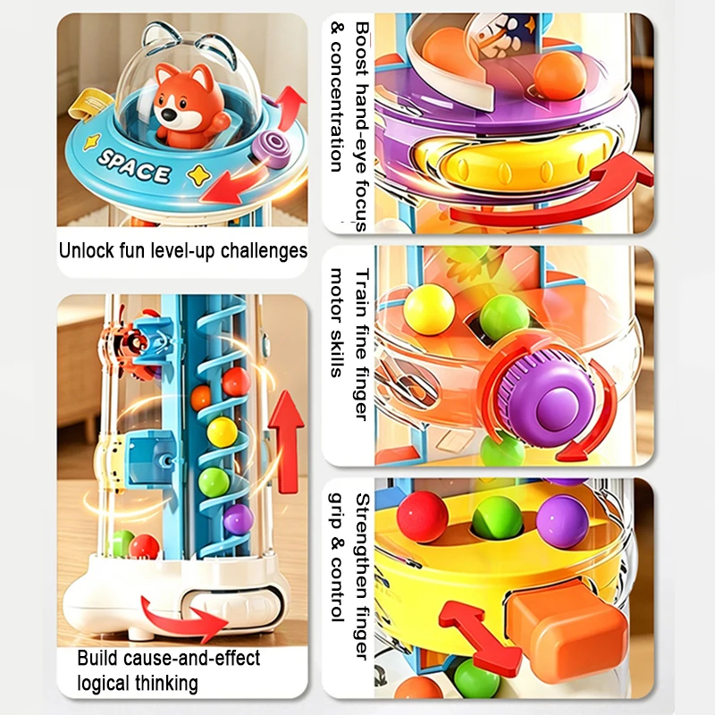 Montessori Ball Drop Tower Toy - Toddler Learning Tower recension och pris