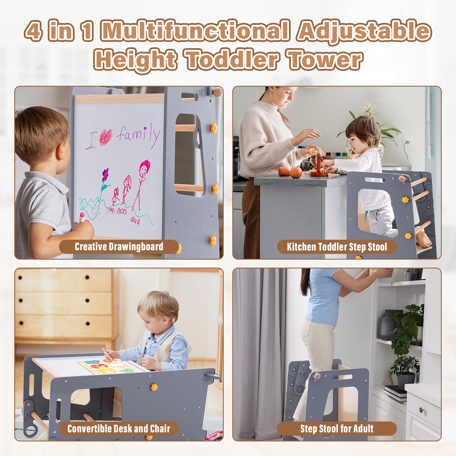 4 in 1 Toddler Kitchen Tower M - Toddler Learning Tower recension och pris