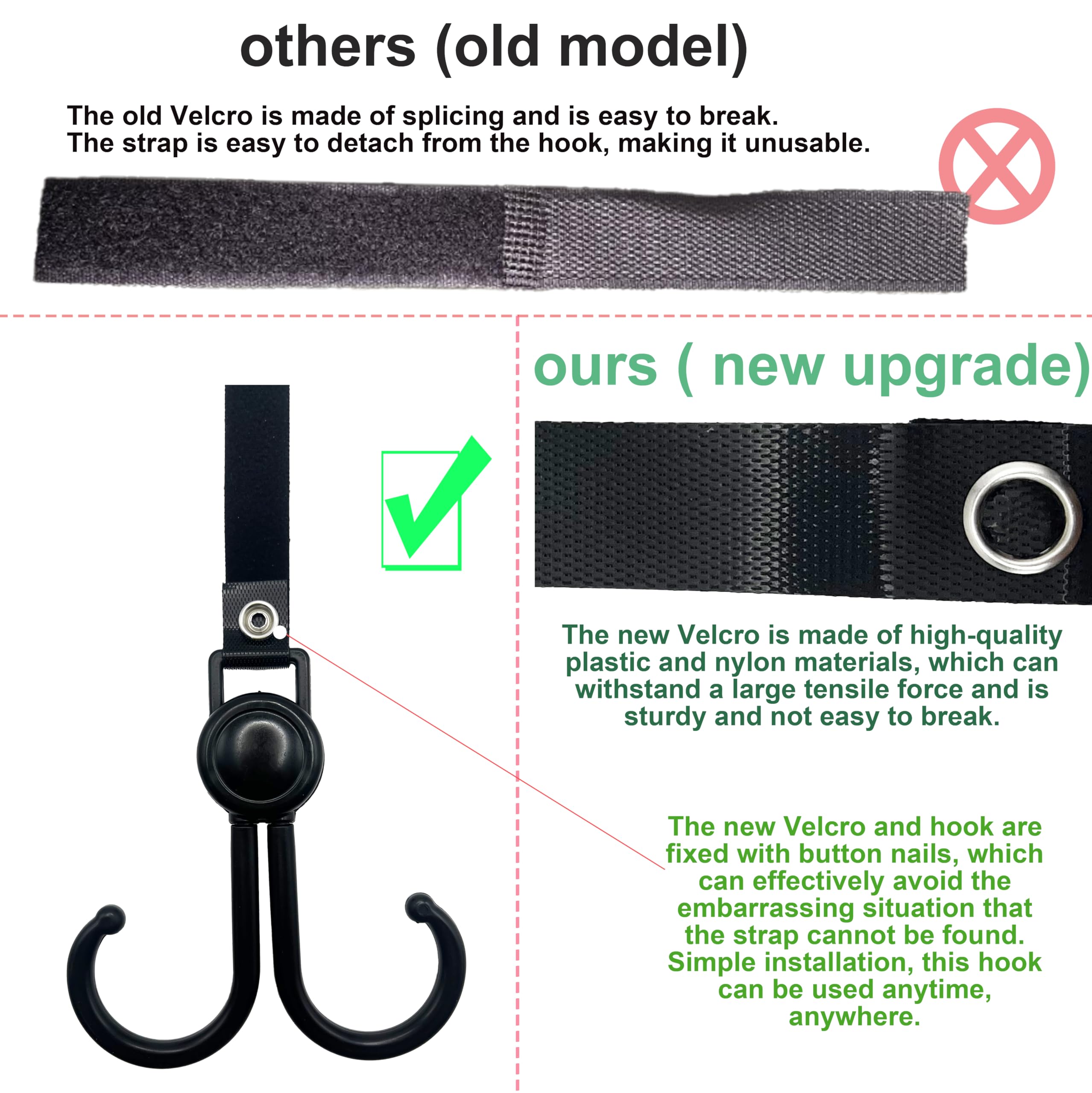 2PCS Hooks for Stroller Car Sh - Stroller Accessories recension och pris