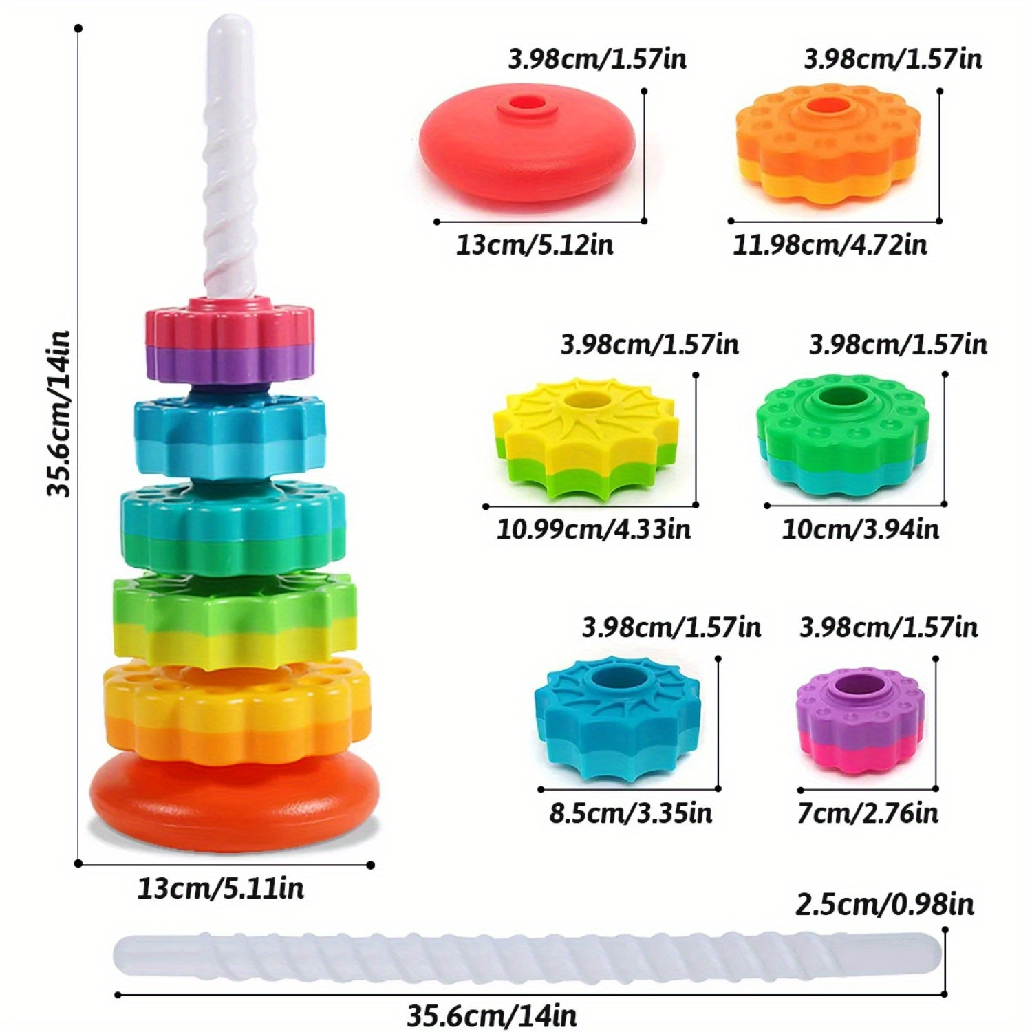 Rotating Rainbow Tower Stack & - Toddler Learning Tower recension och pris