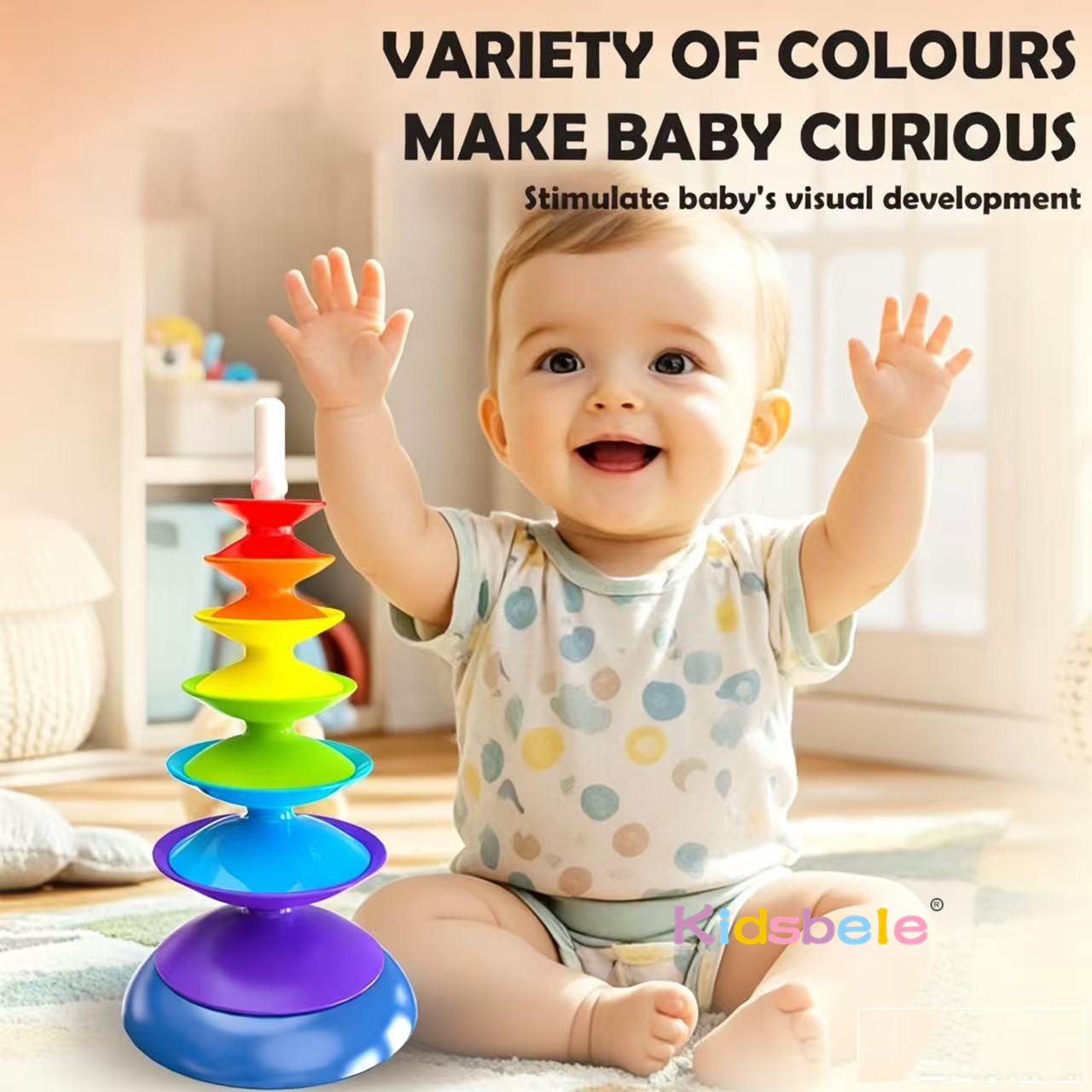 Rainbow Spinning Stacking Toy  - Toddler Learning Tower recension och pris